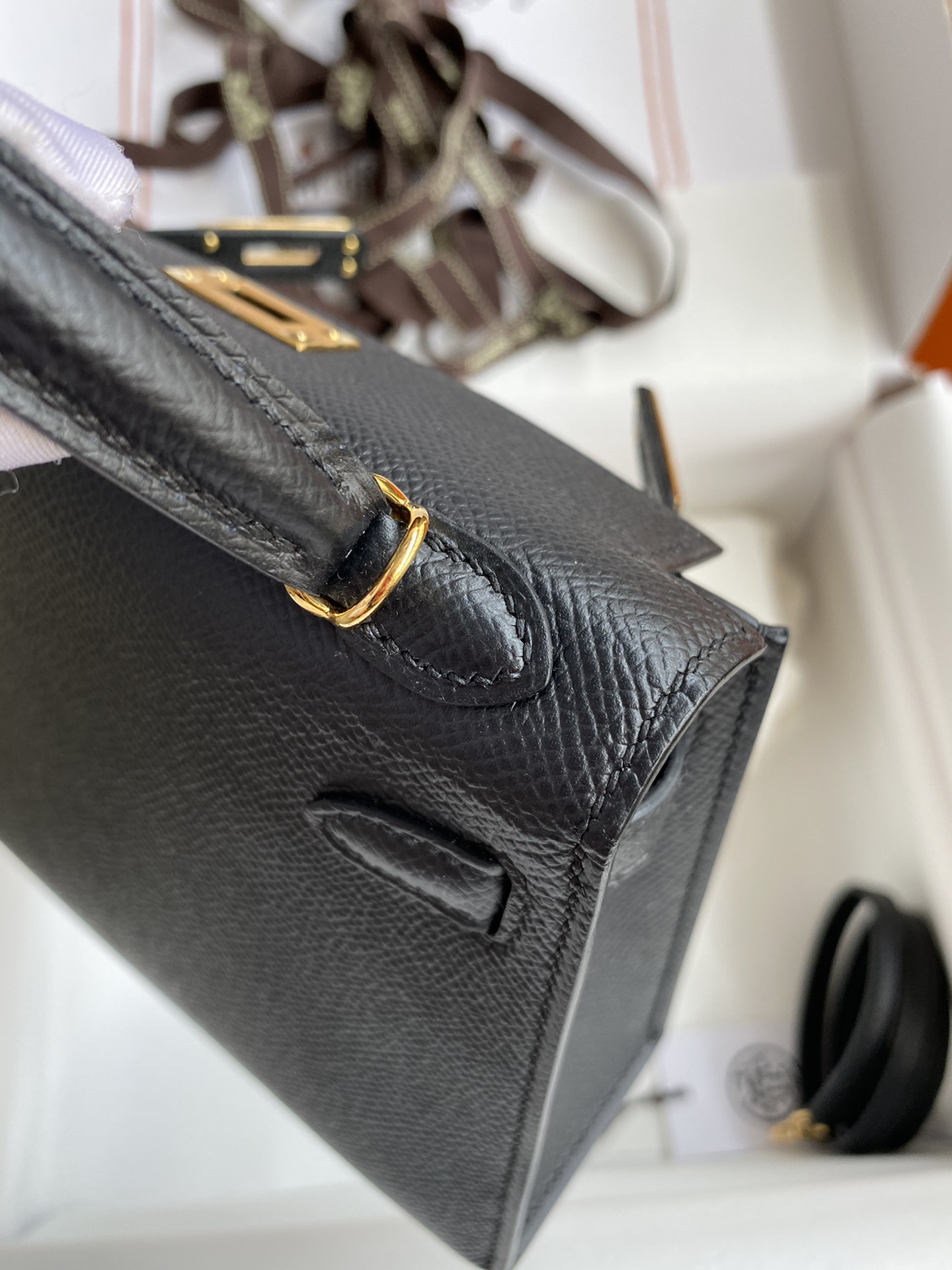 Mini Kelly Bag Black and Gold