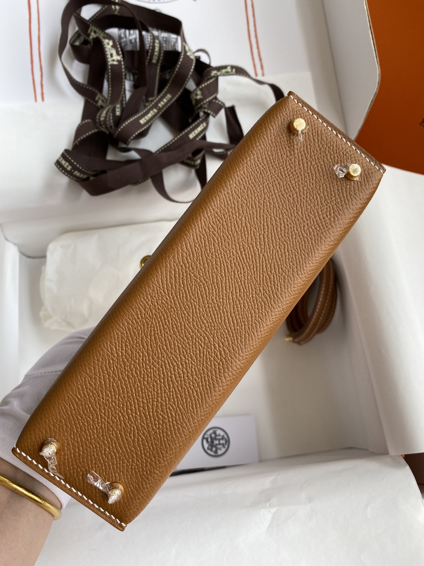 Mini Kelly Bag Brown and Gold