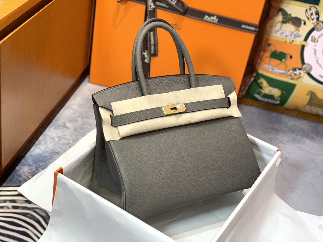 Brikin Bag Grey and Gold