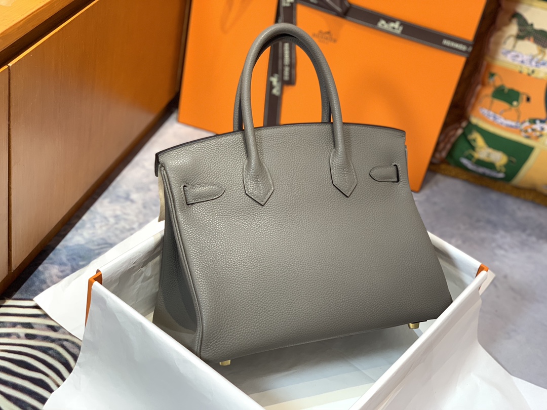 Brikin Bag Grey and Gold
