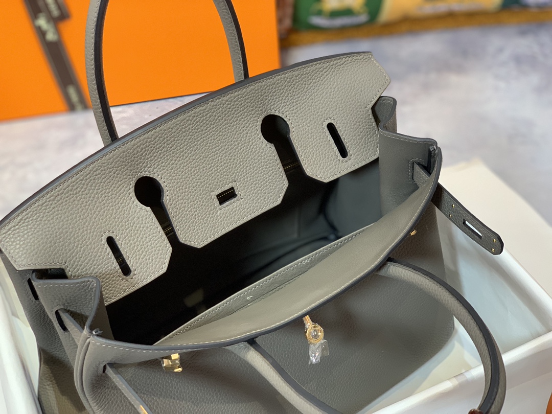 Brikin Bag Grey and Gold