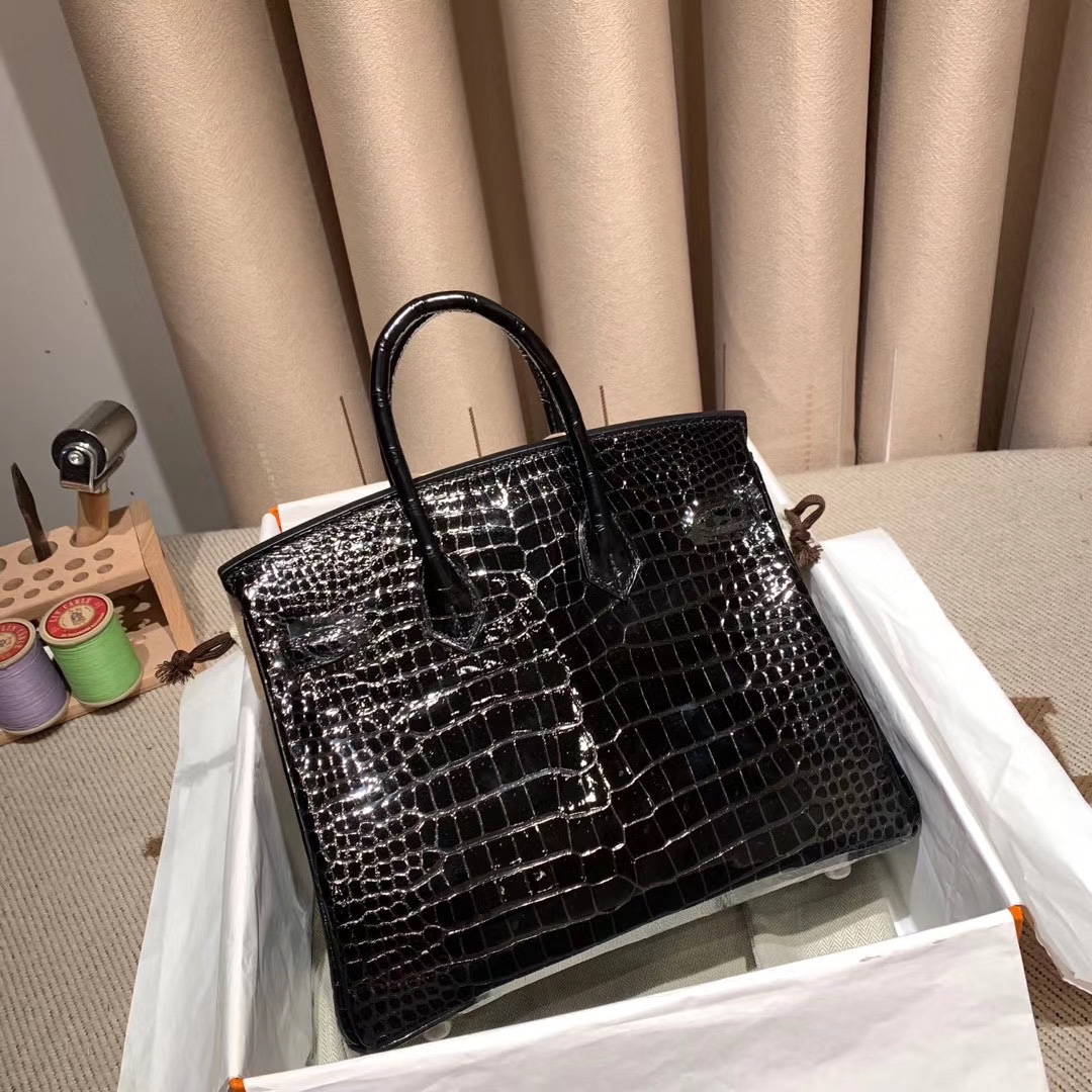 Birkin Alligator Black Bag