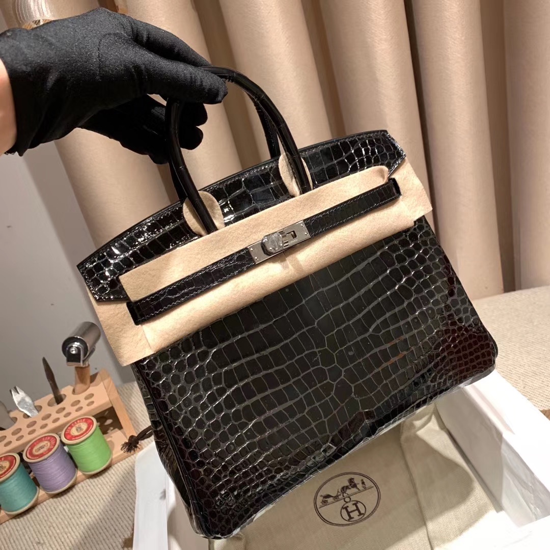 Birkin Alligator Black Bag