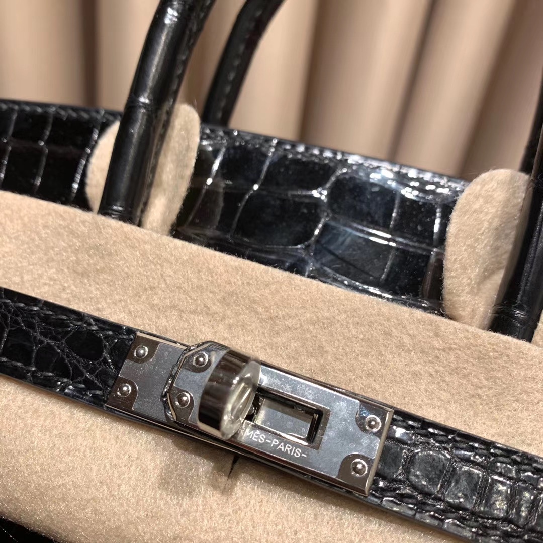 Birkin Alligator Black Bag