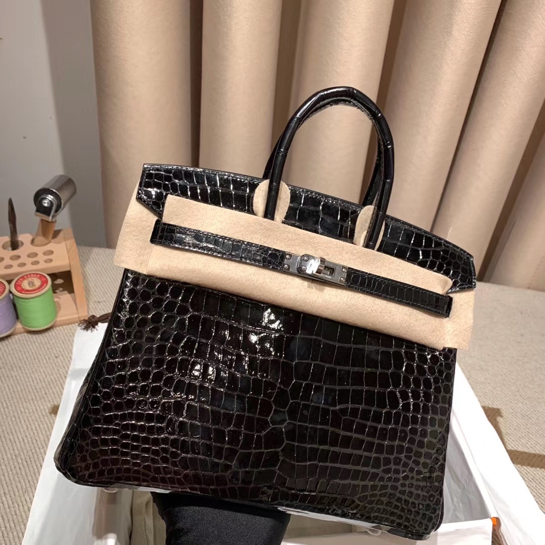 Birkin Alligator Black Bag