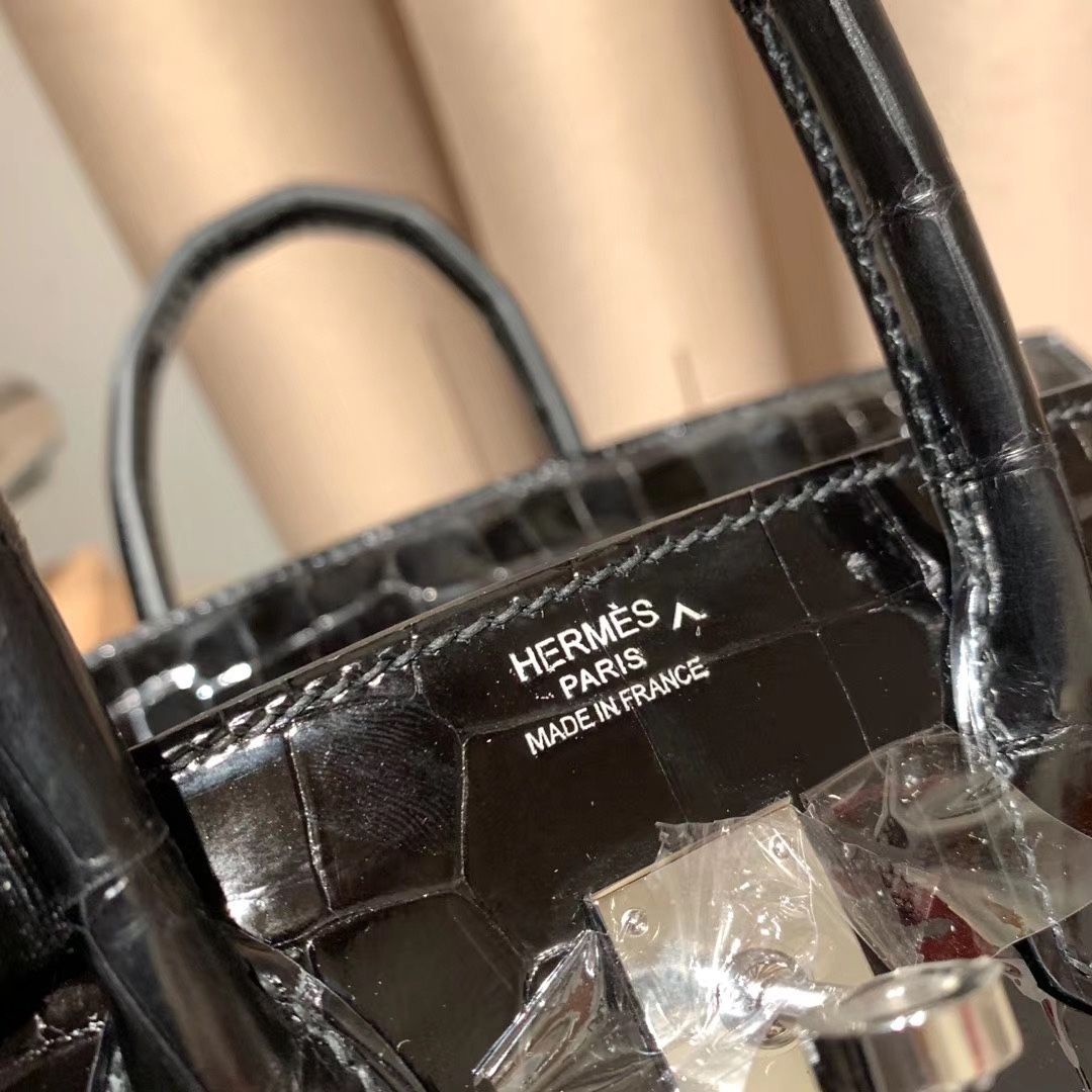 Birkin Alligator Black Bag