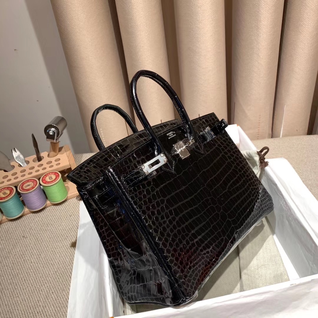 Birkin Alligator Black Bag