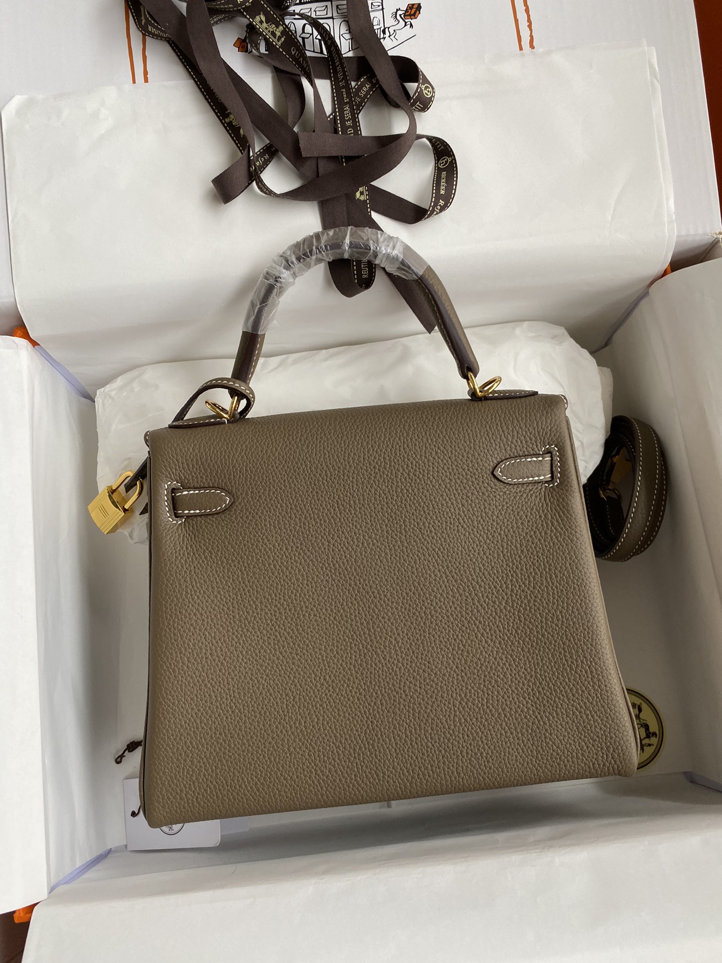 Birkin Bag 2 Elephant Gray Gold