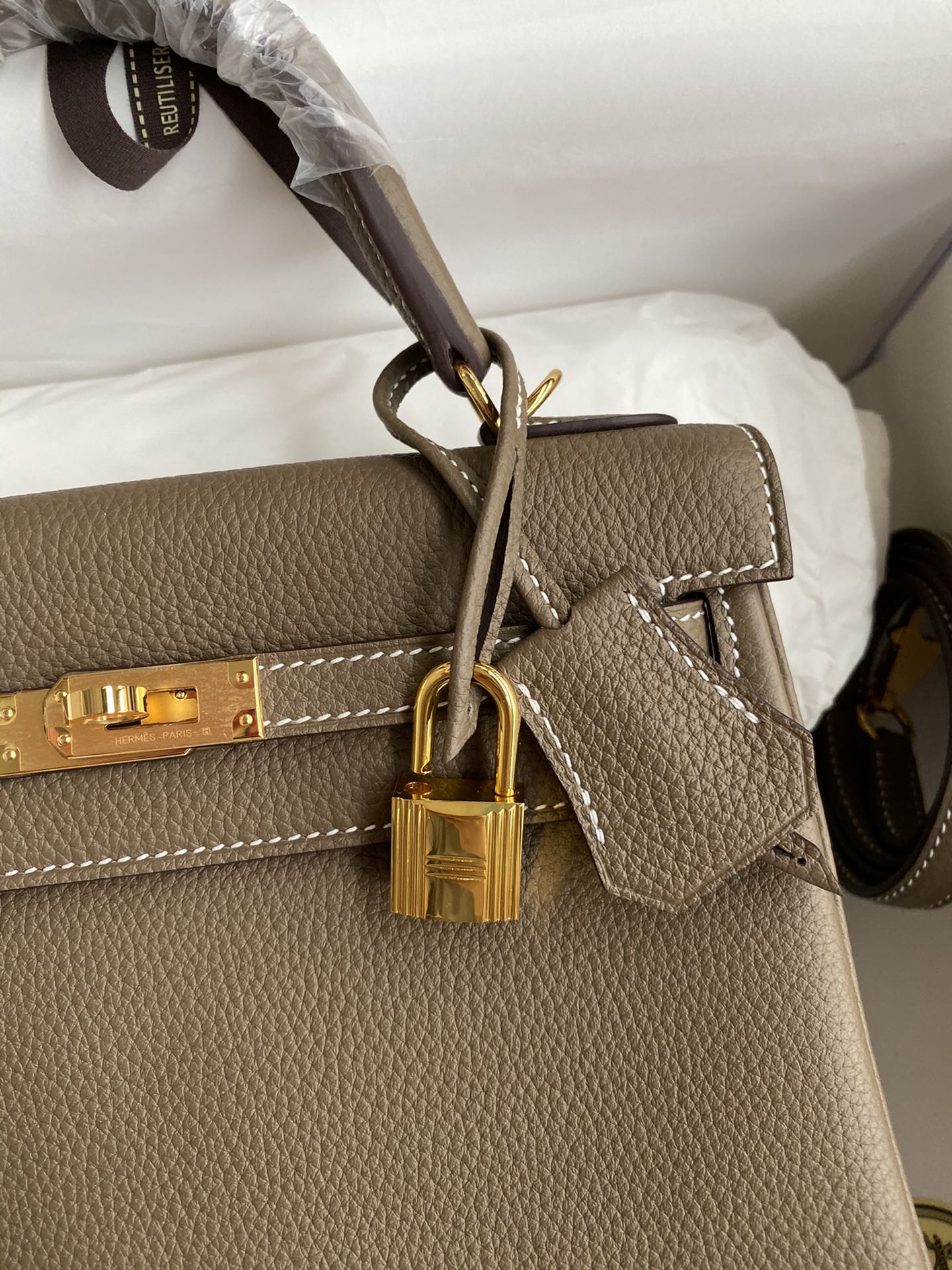 Birkin Bag 2 Elephant Gray Gold