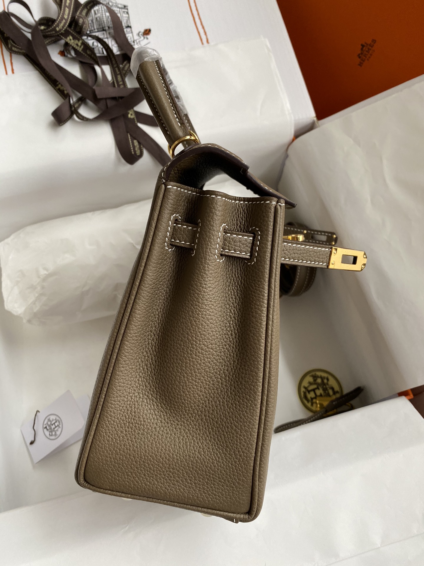 Birkin Bag 2 Elephant Gray Gold