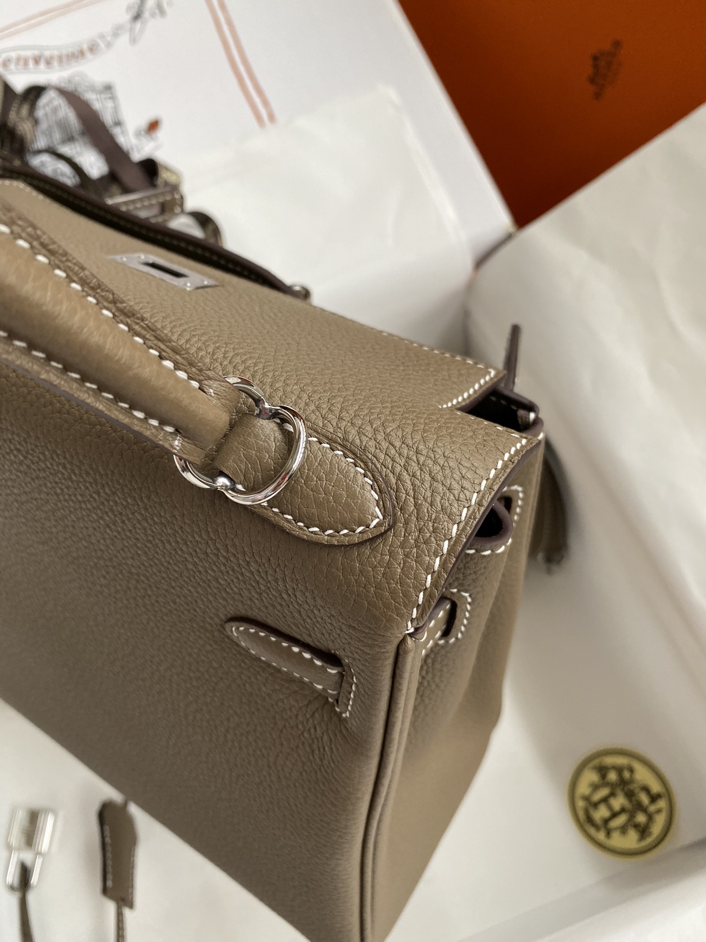 Birkin Bag 2 Elephant Gray Silver