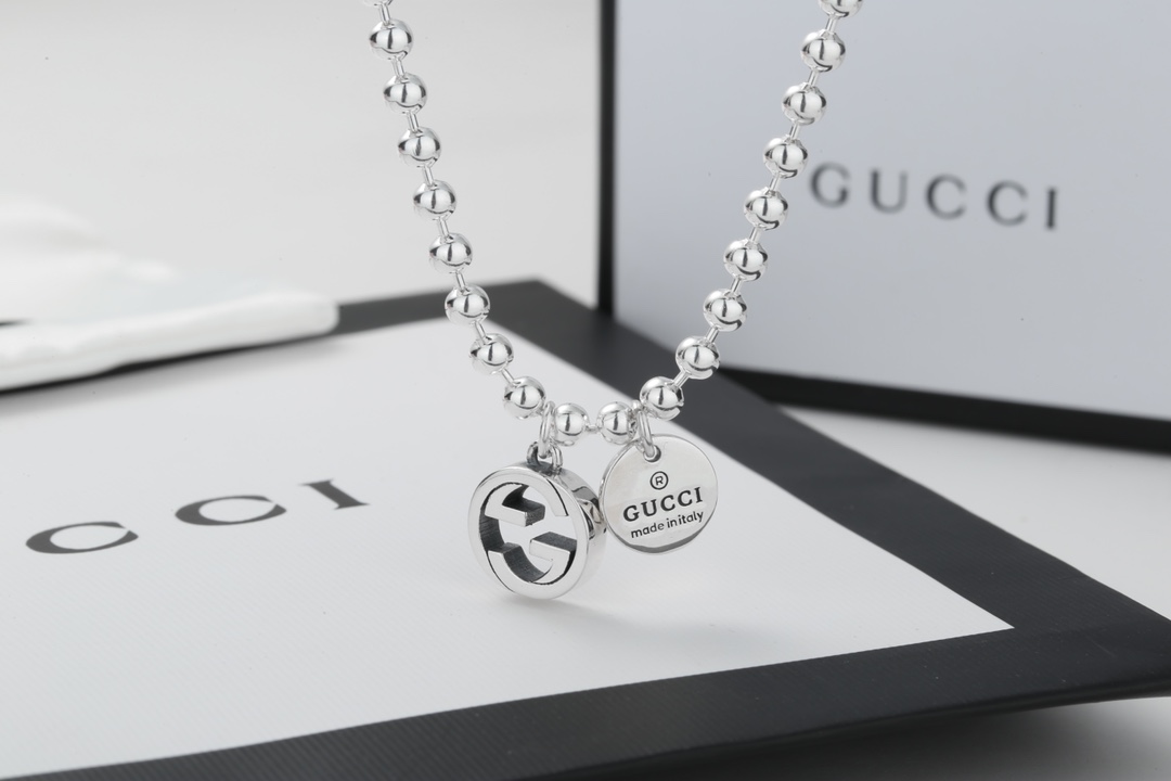 Double G Interlocking Engraved Necklace