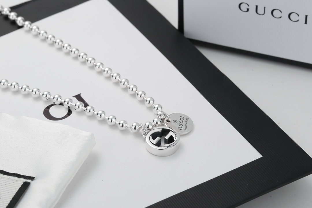 Double G Interlocking Engraved Necklace