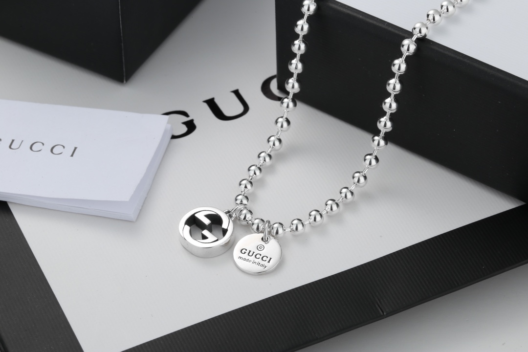 Double G Interlocking Engraved Necklace
