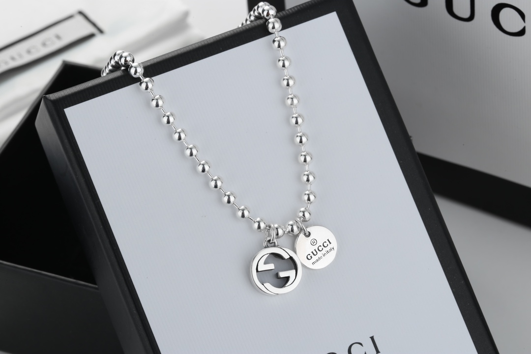 Double G Interlocking Engraved Necklace