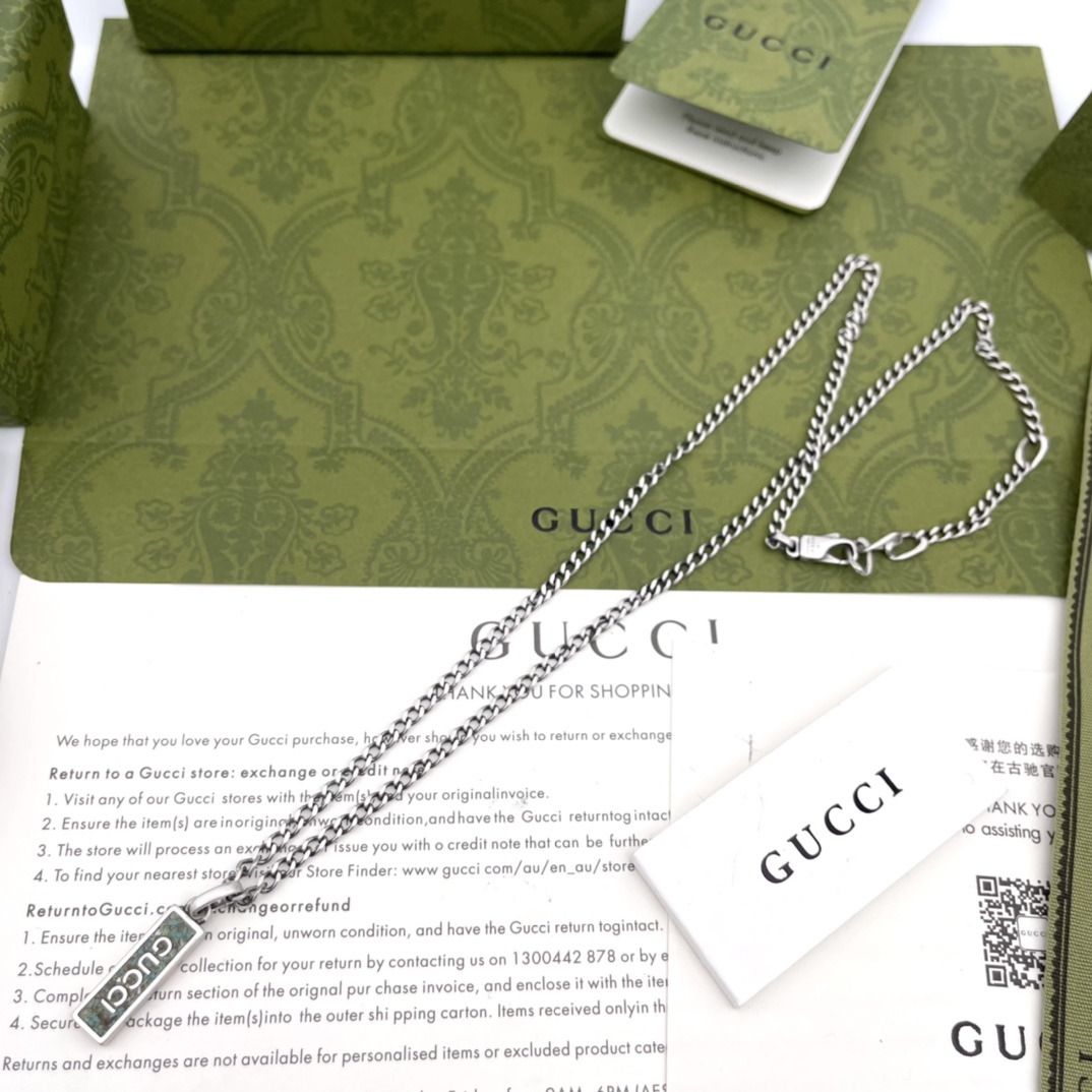 Grey Enamel Necklace