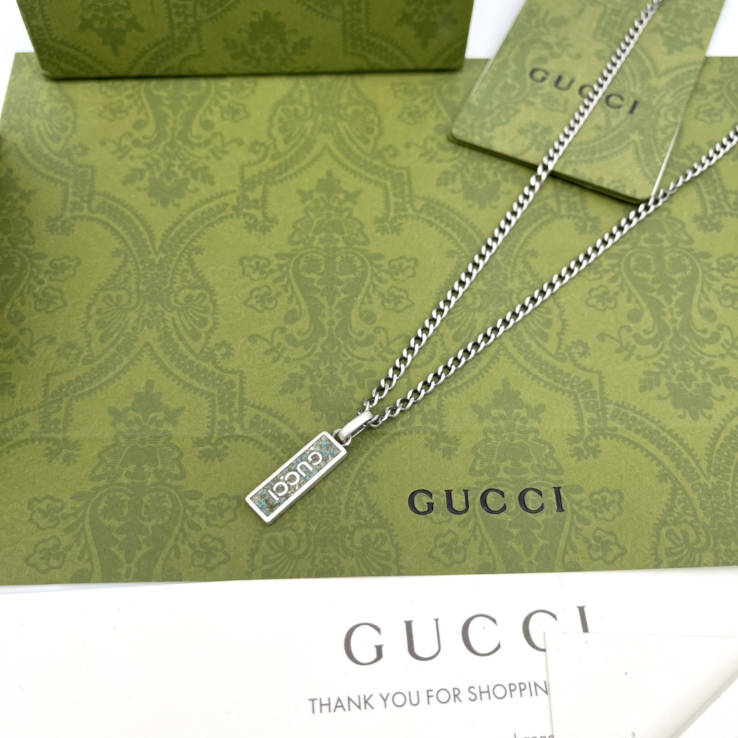 Grey Enamel Necklace