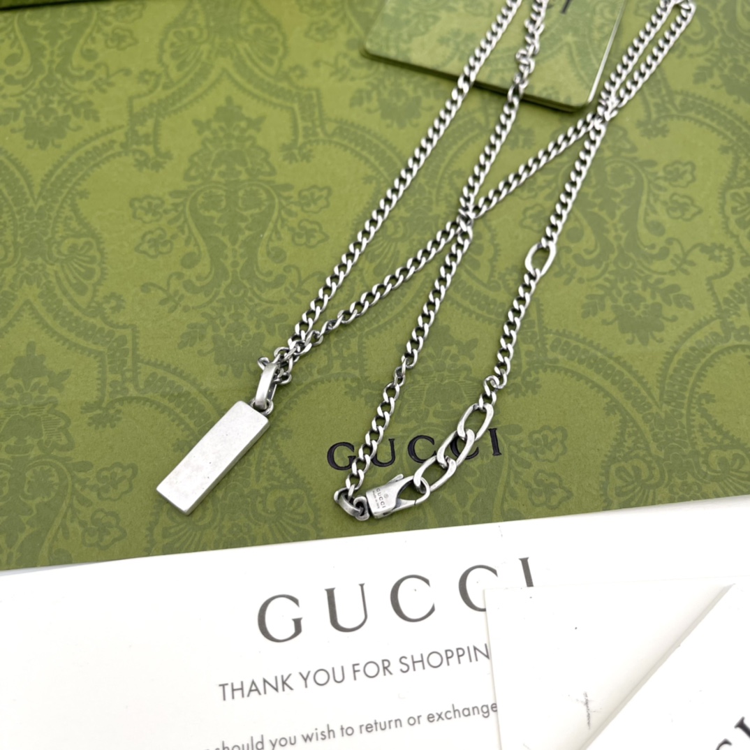 Grey Enamel Necklace