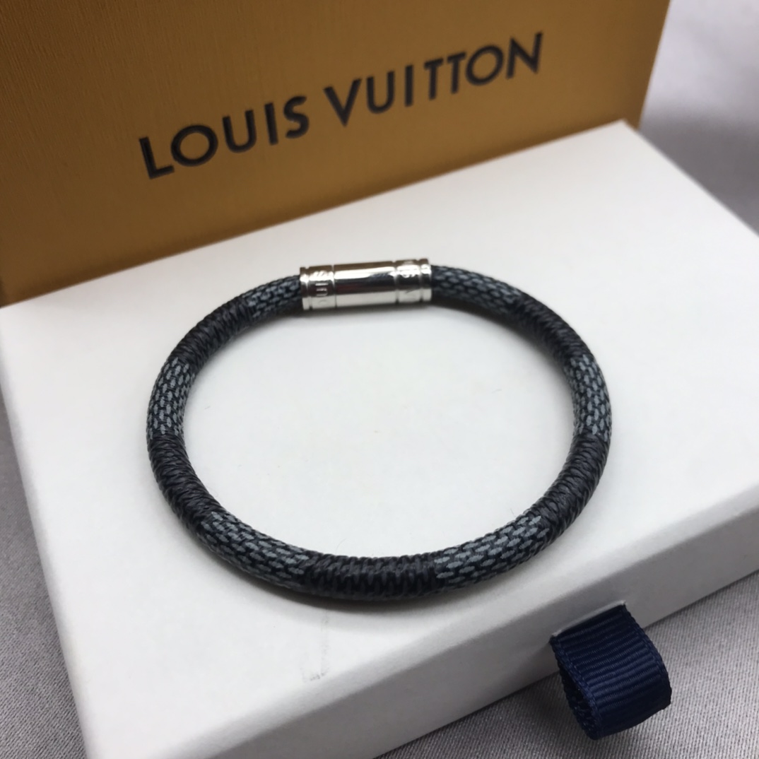 LV Leather Dark Bracelet