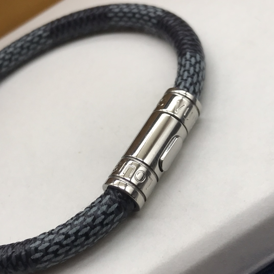 LV Leather Dark Bracelet