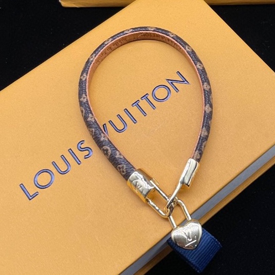 LV Leather Lock Bracelet