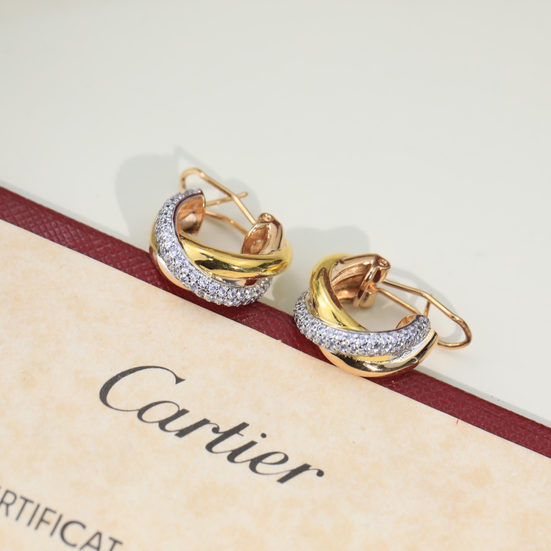 Three Rings Earrings with Diamonds