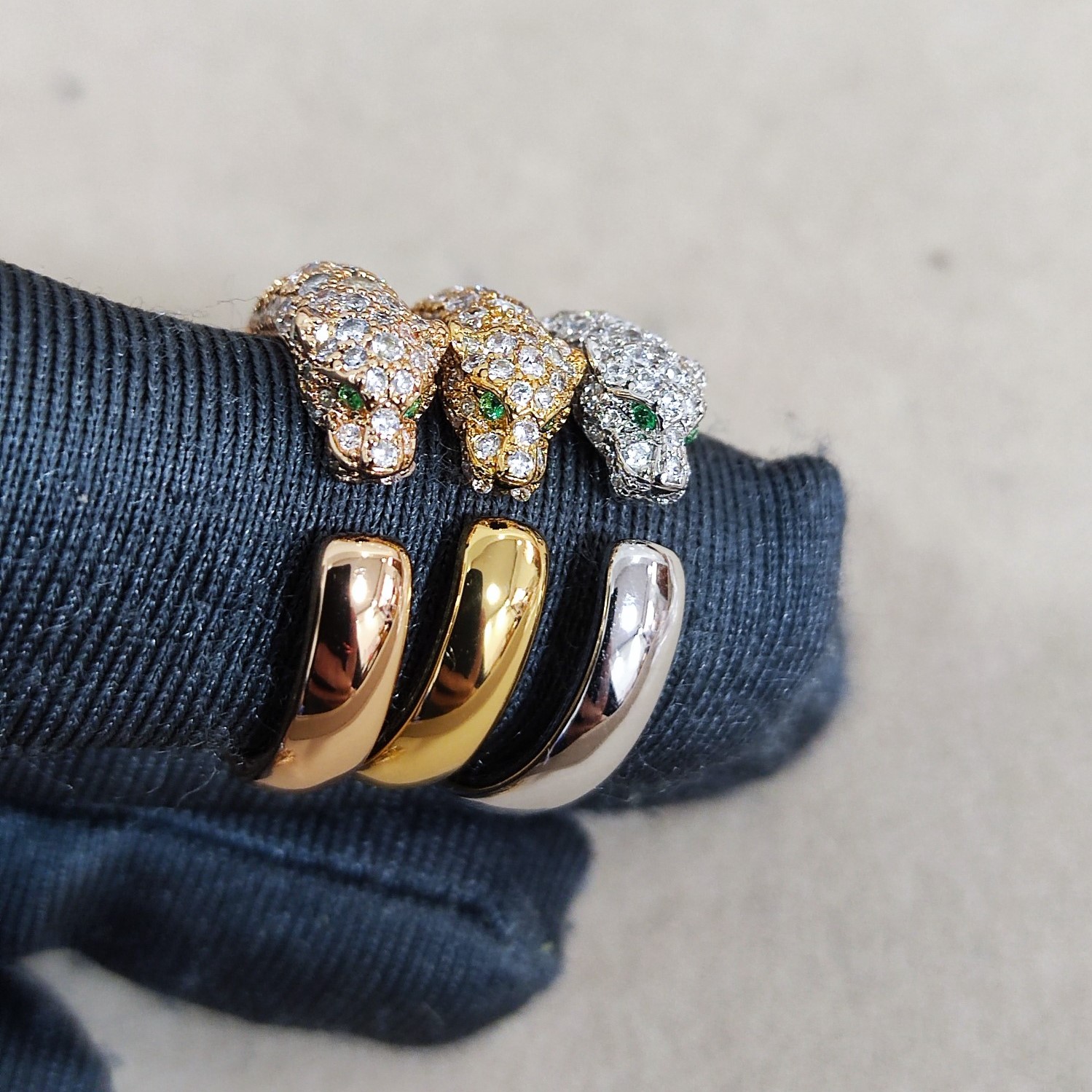 Panther Ring Head with Diamonds