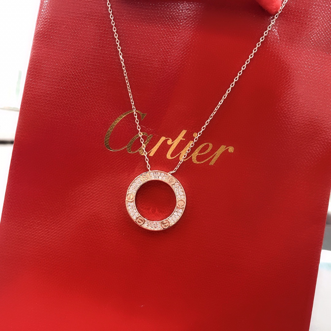 Round Ring Neckalce with Diamonds