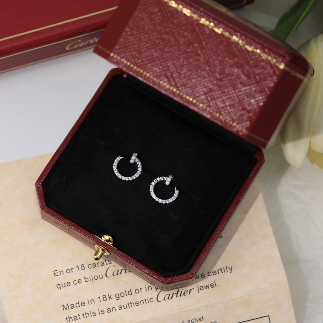 Nail Earrings With Diamonds