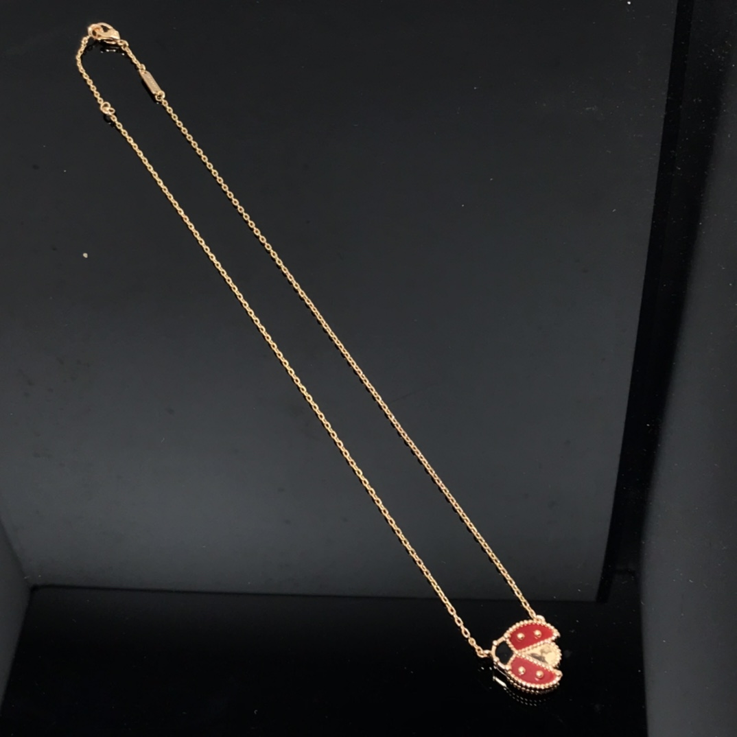Ladybug Necklace with Open Wings