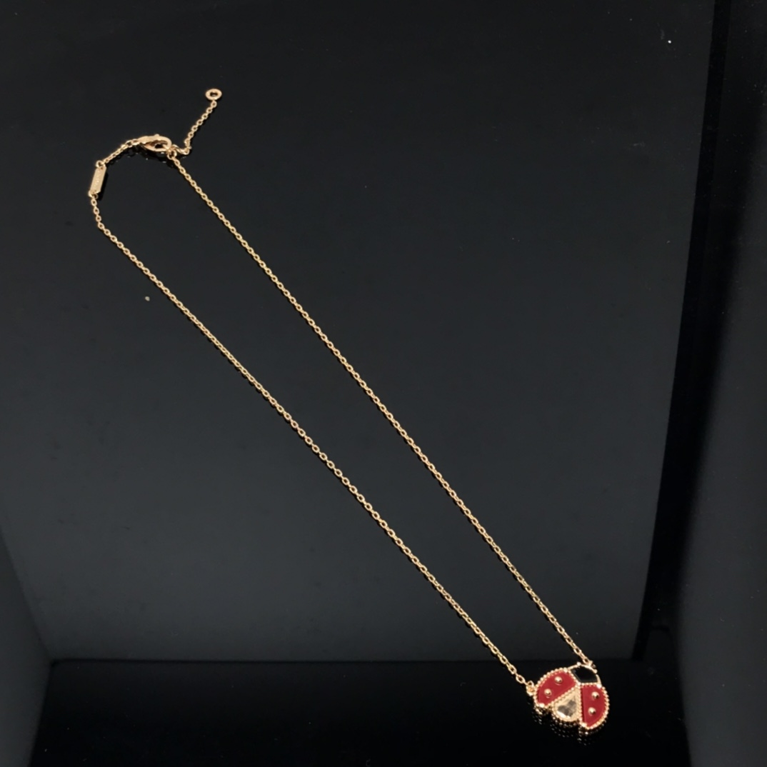 Ladybug Necklace with Open Wings