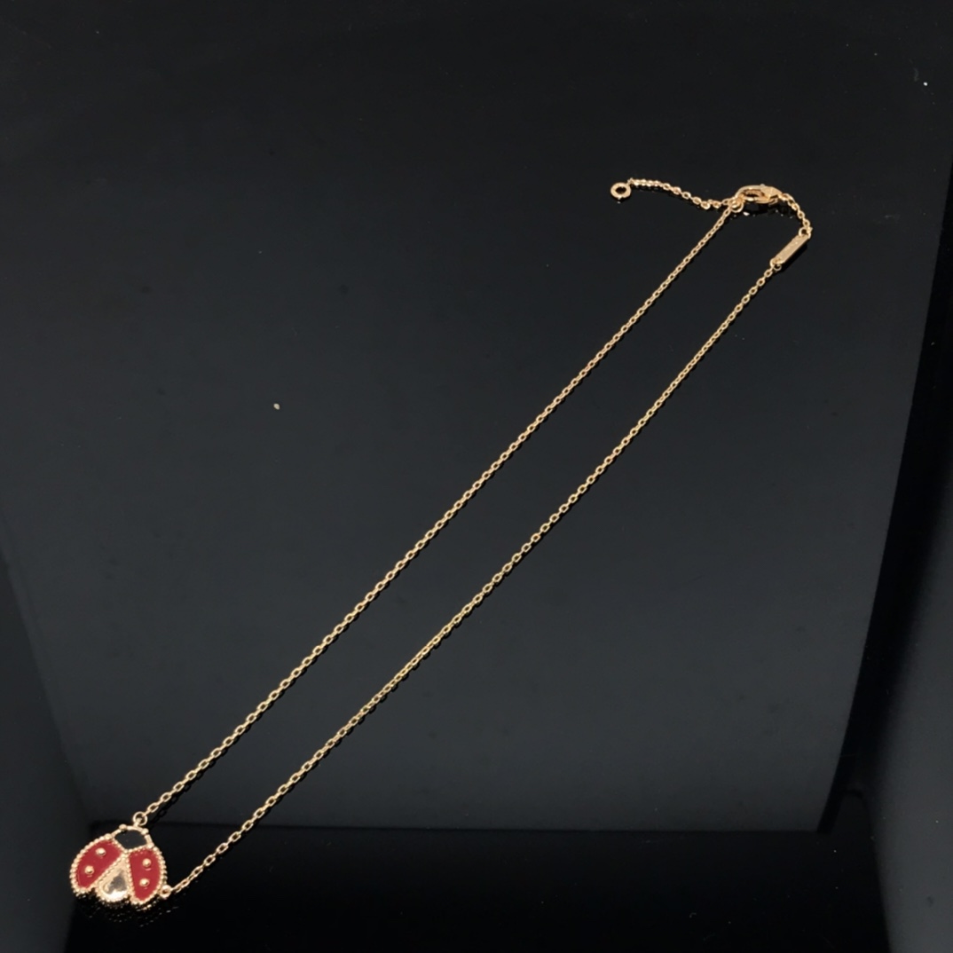 Ladybug Necklace with Open Wings