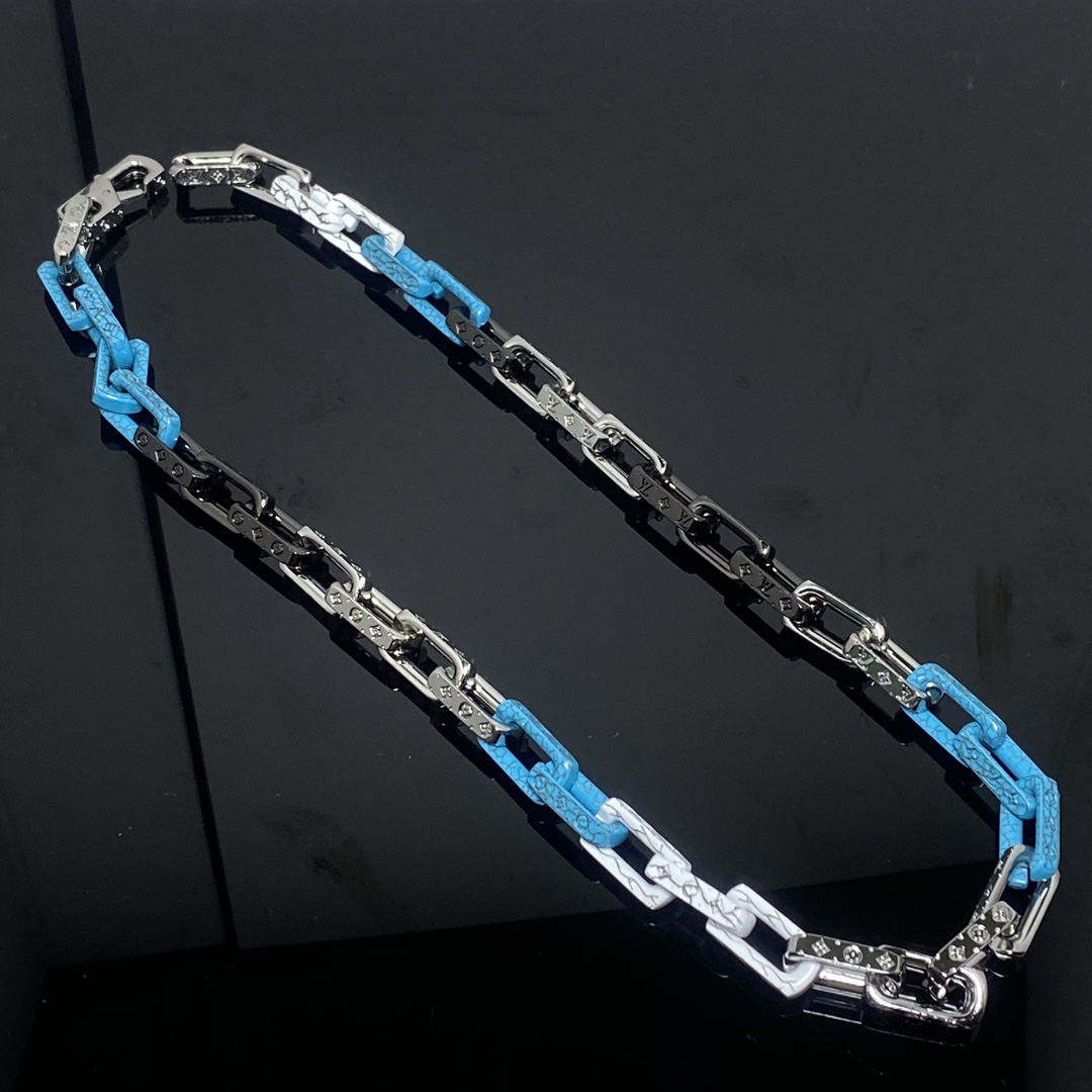 Gradient Bamboo Necklace Blue