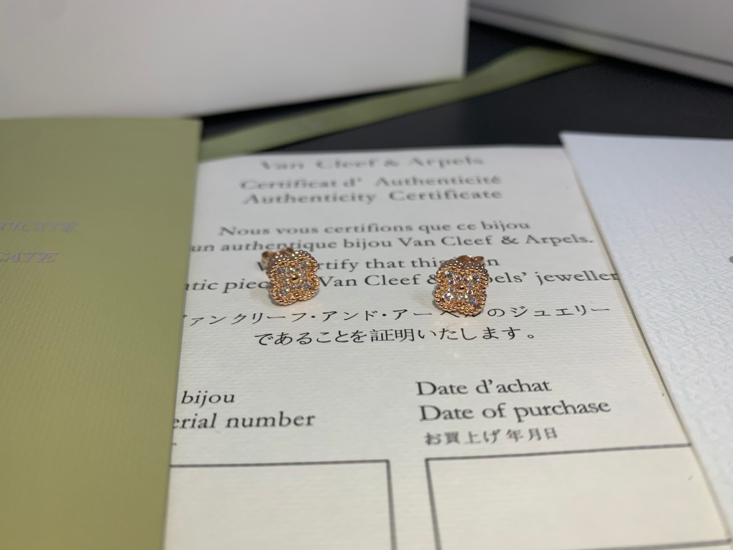Sweet Alhambra Earrings with Full Diamonds