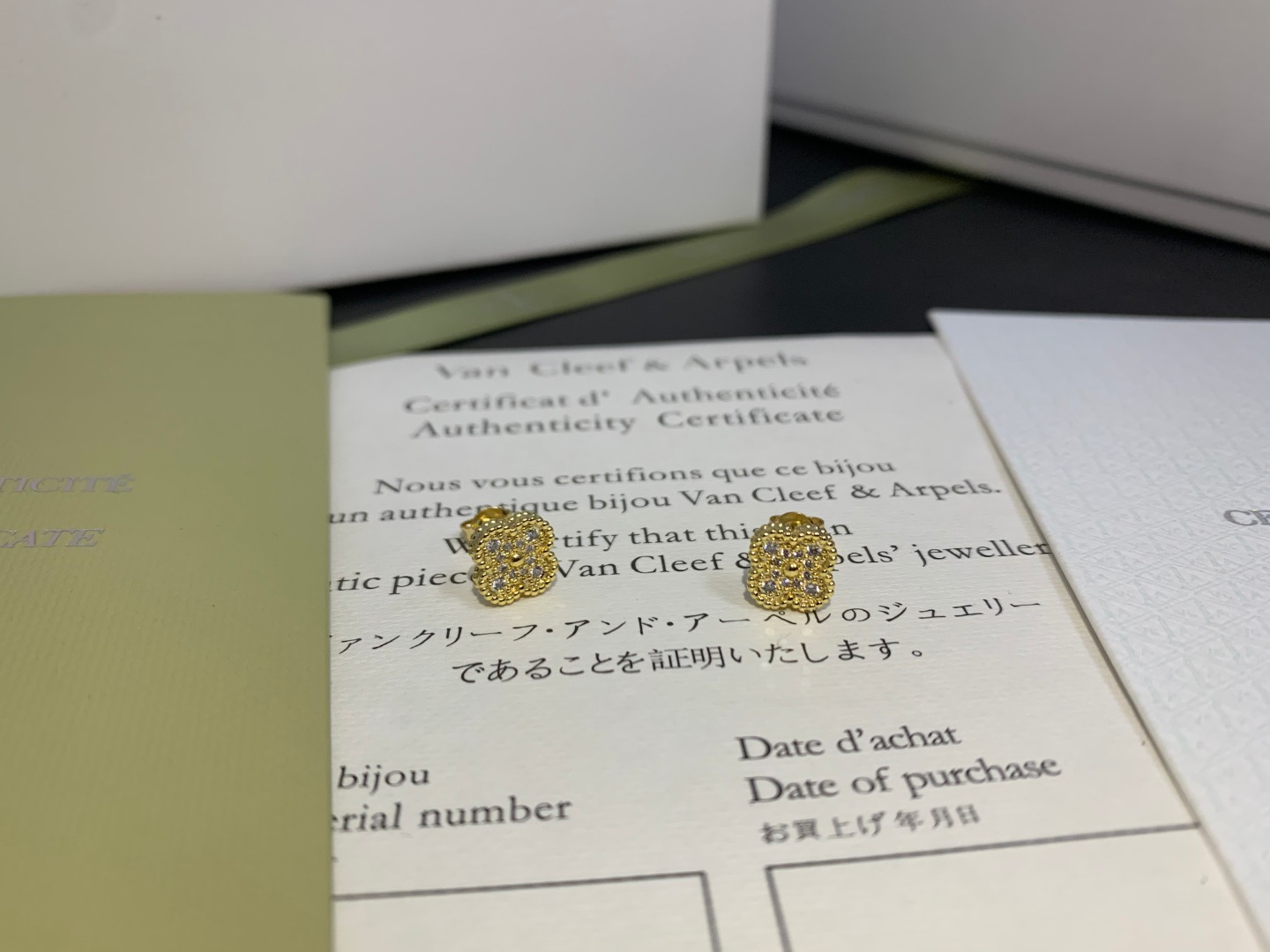 Sweet Alhambra Earrings with Full Diamonds