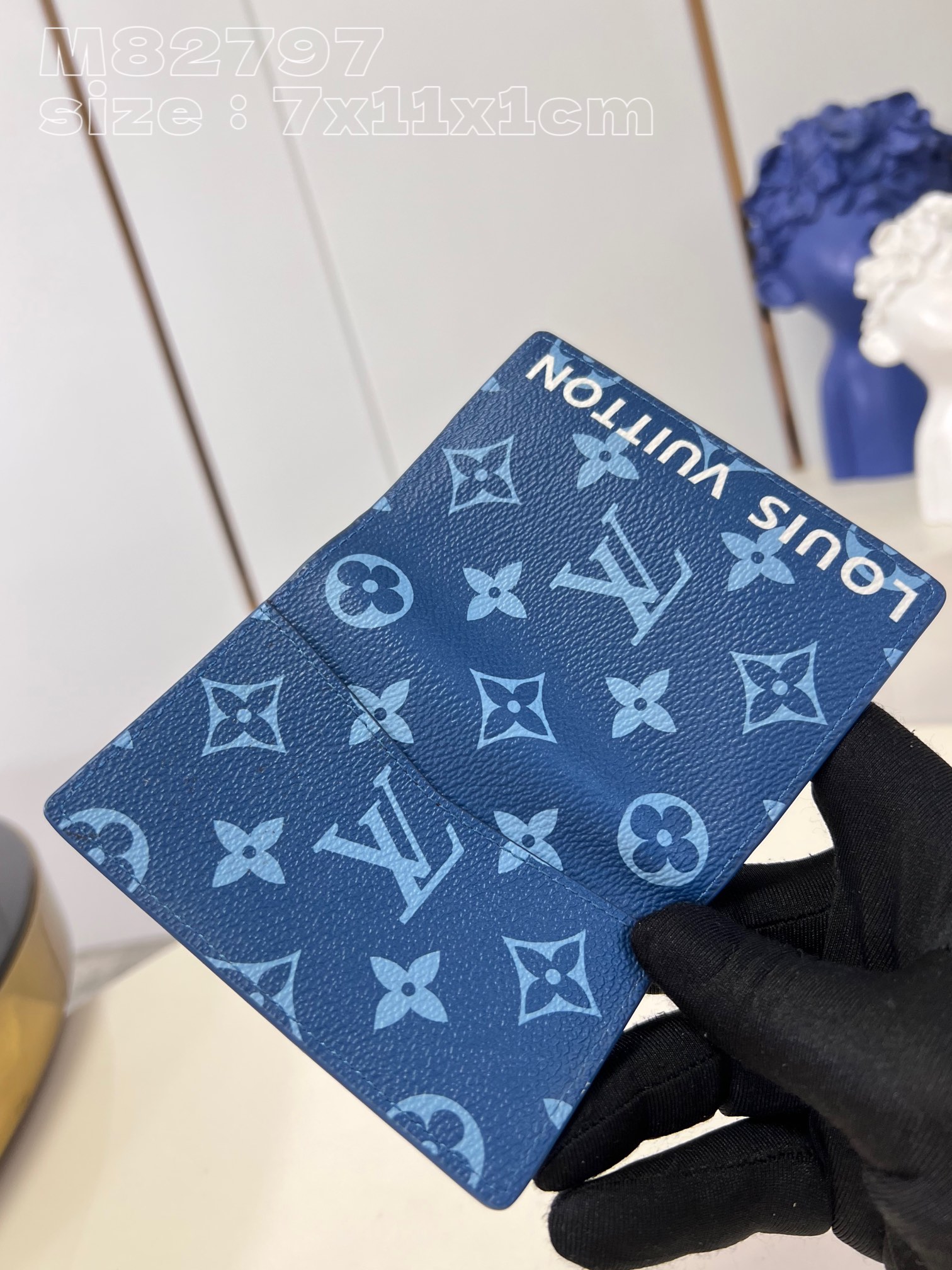 Louis Vuitton M82797 Blue M82796 Pocket wallet in Monogram-coated canvas with a color-blocked