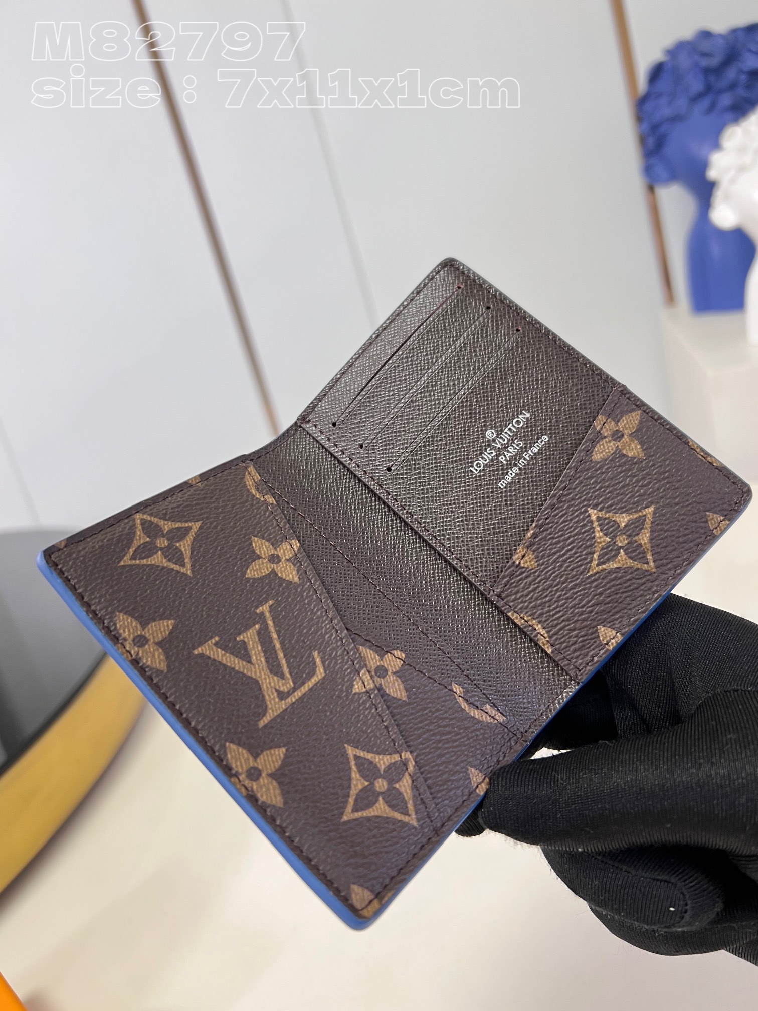 Louis Vuitton M82797 Blue M82796 Pocket wallet in Monogram-coated canvas with a color-blocked