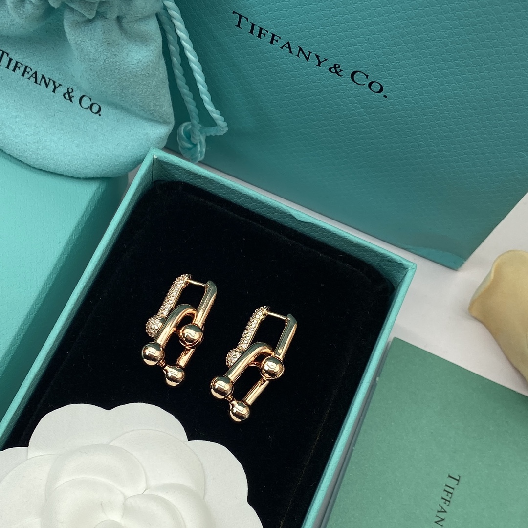 Horseshoe Clasp Earrings with Diamonds