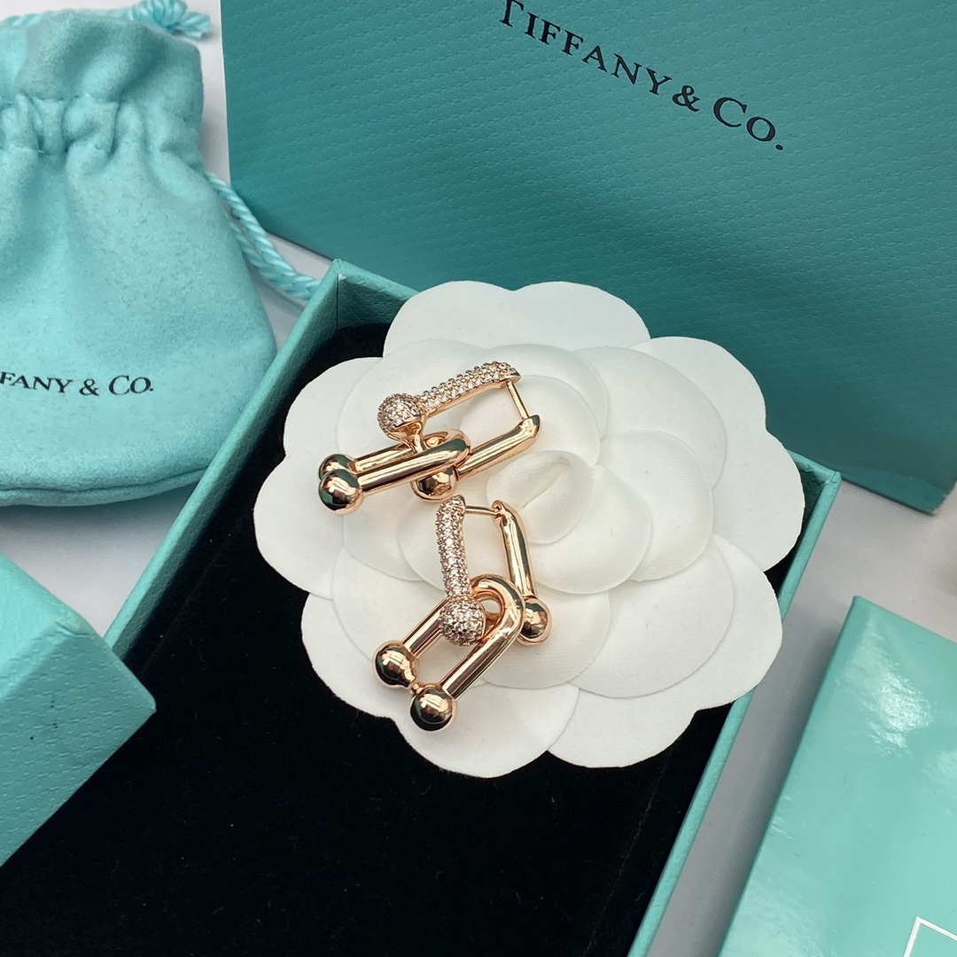 Horseshoe Clasp Earrings with Diamonds