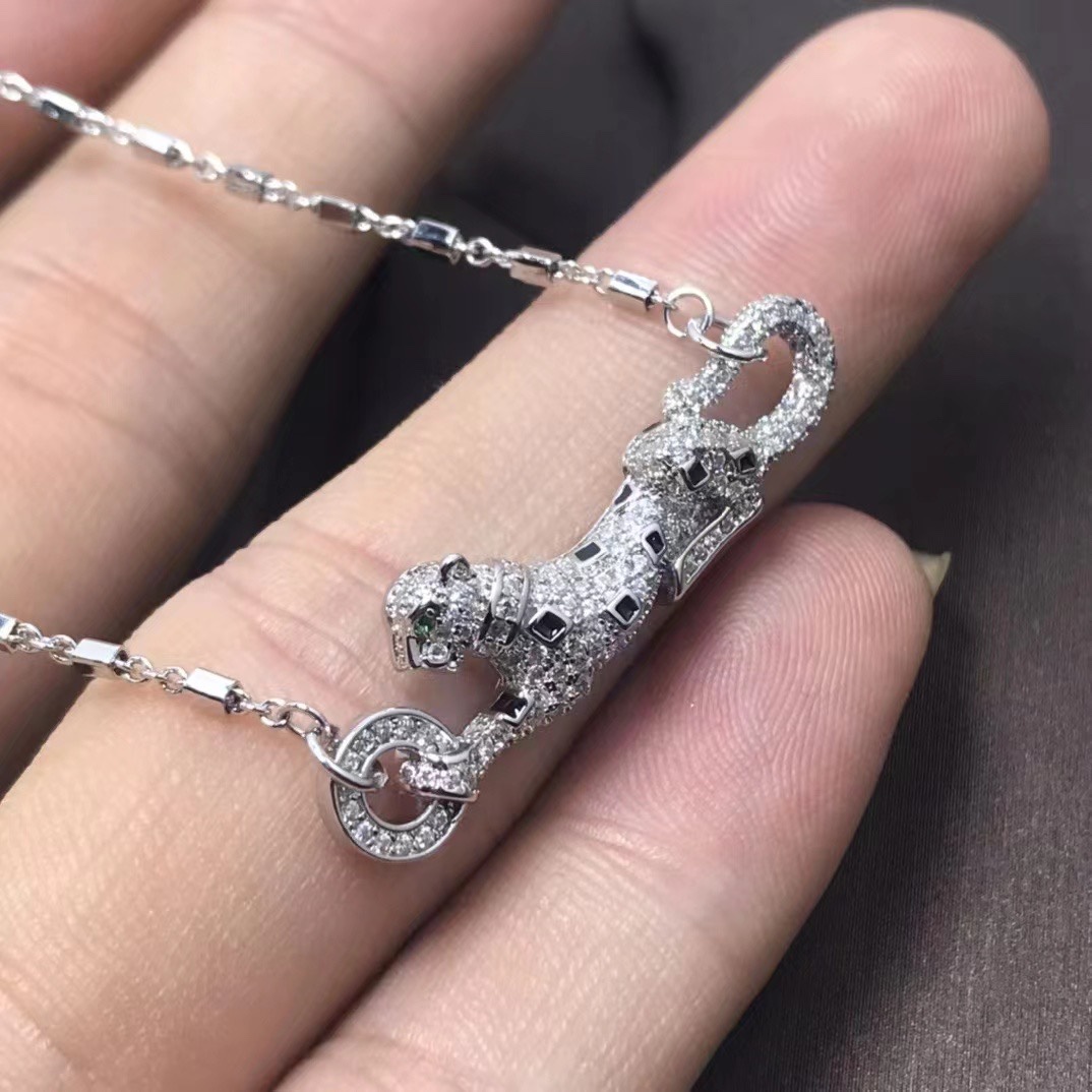 Panther Necklace with Full Diamonds