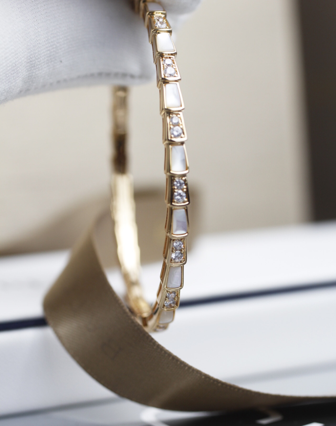 Snake Bone Bracelet With Diamonds