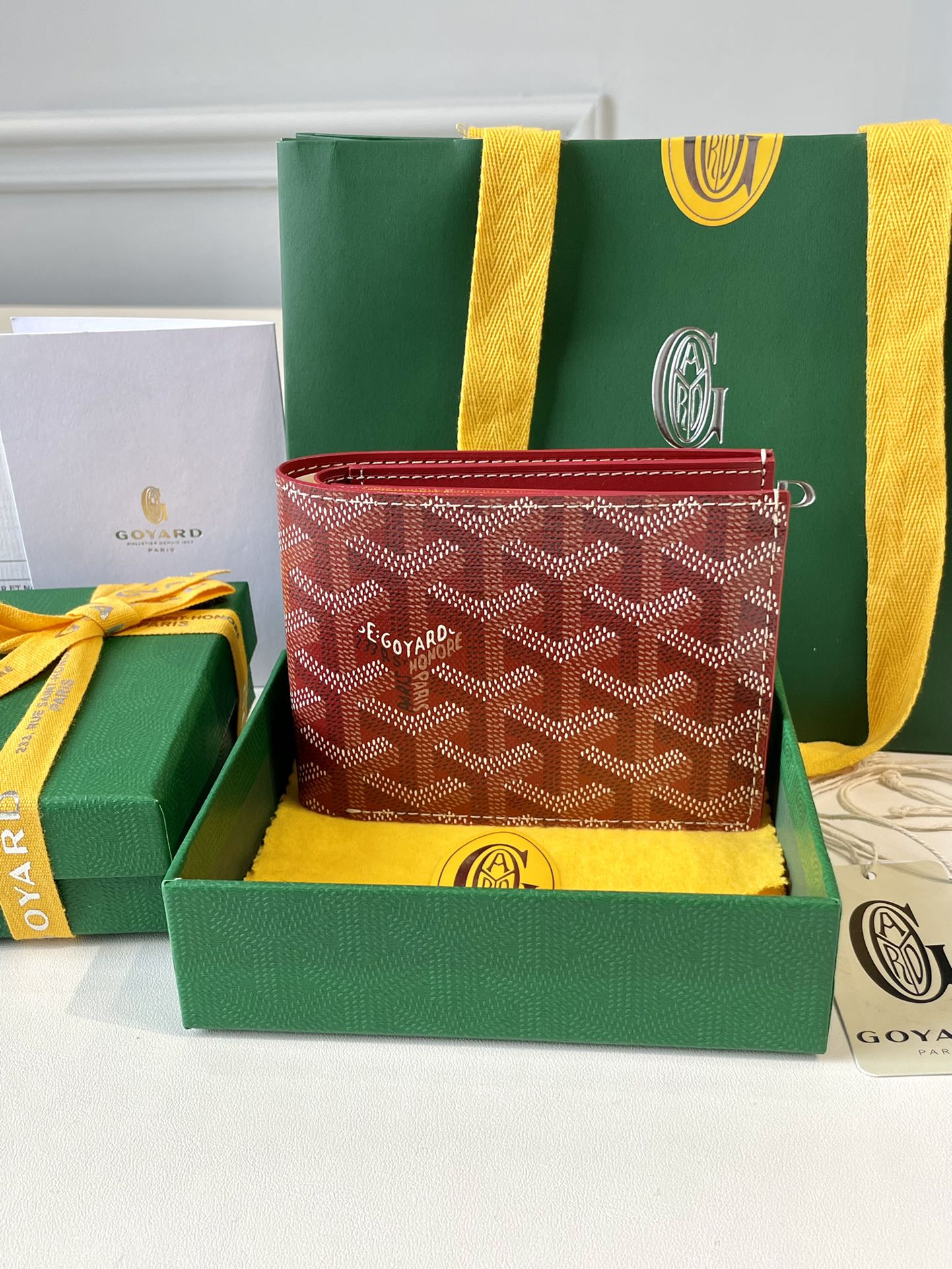 Red Goyard Victoire Wallet organising cards, papers and notes ,can be used in a bag