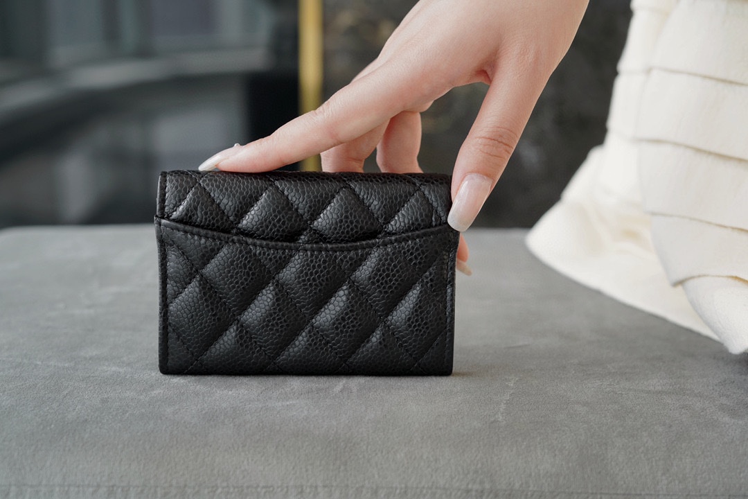Chanel ClasicFlap classic card holder (upgraded version) black and silver