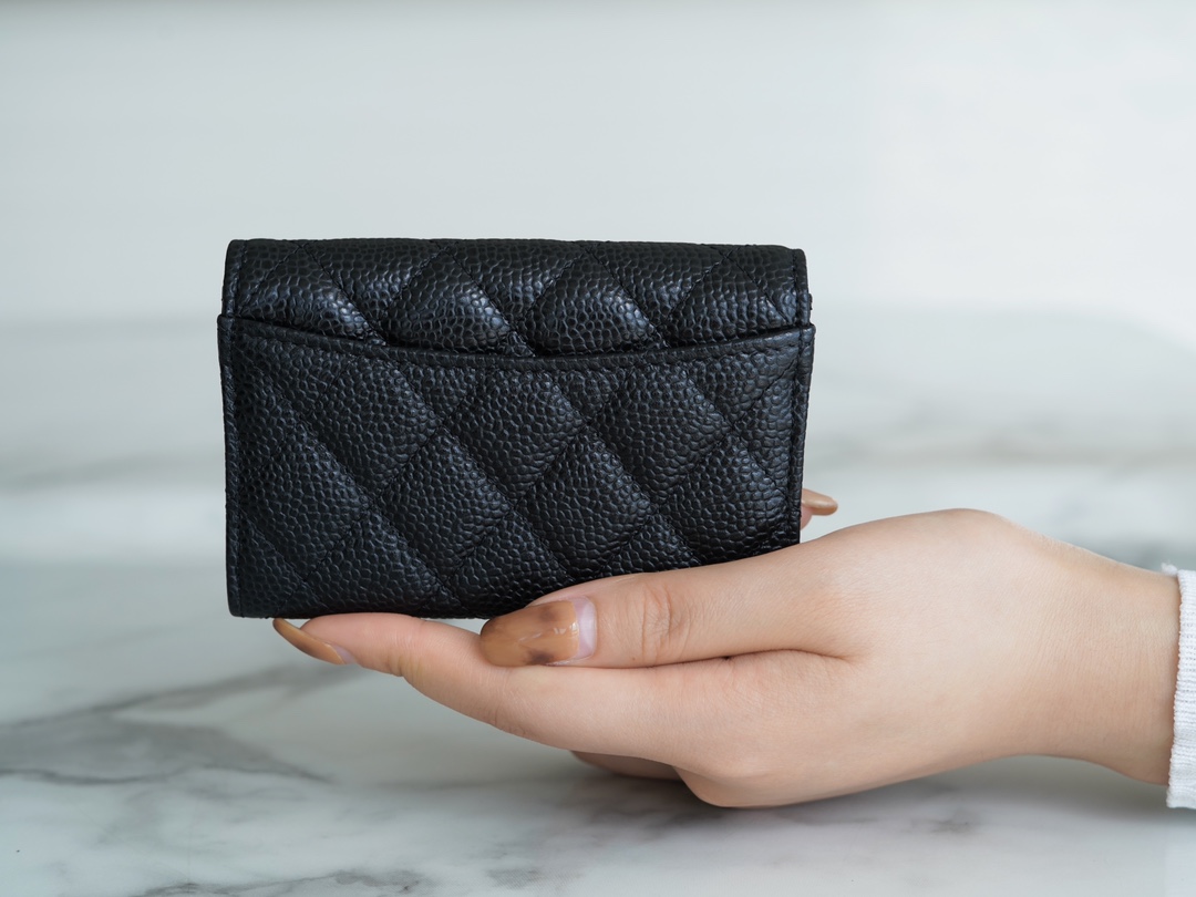 Chanel Classic Card Bag Black Gold Made of imported original French calfskin