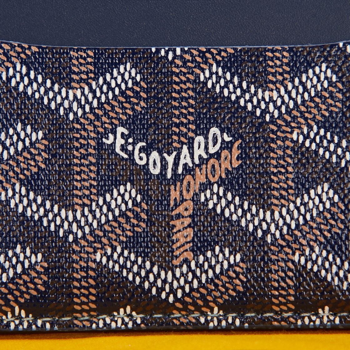 Navy goyard Saint-Sulpice Card Wallet compact for organising cards and papers or folded notes