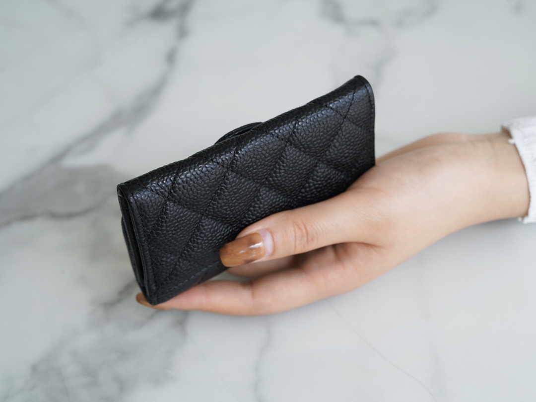 Chanel Classic Card Bag Black Gold Made of imported original French calfskin