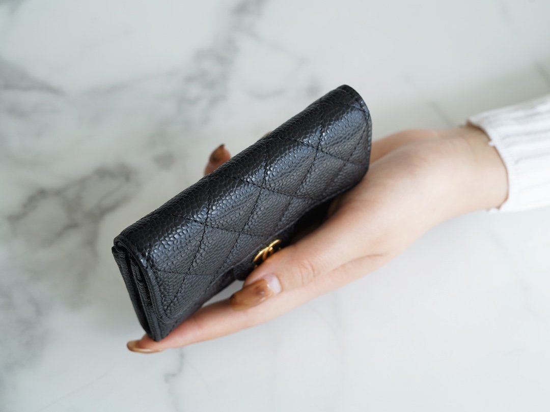 Chanel classic card bag black gold imported from France original calfskin