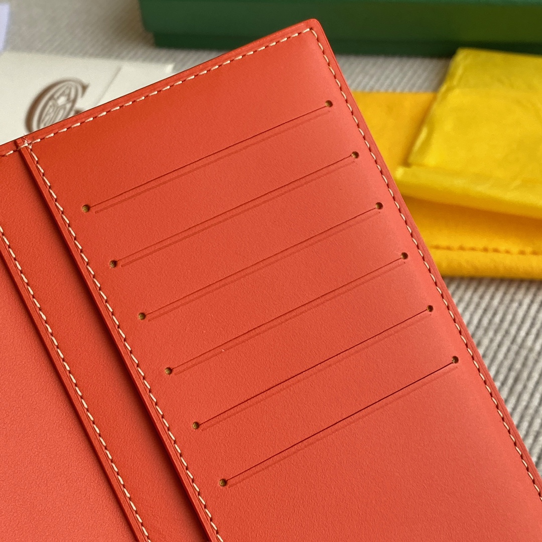 Orange Goyard Saint-Lambert Wallet is a universal phone case with all the everyday essentials in one