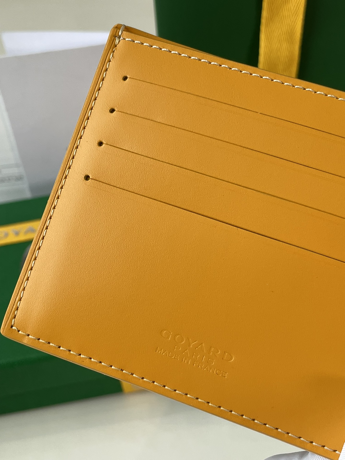 Yellow Goyard Victoire Wallet organising cards, papers and notes ,can be used in a bag