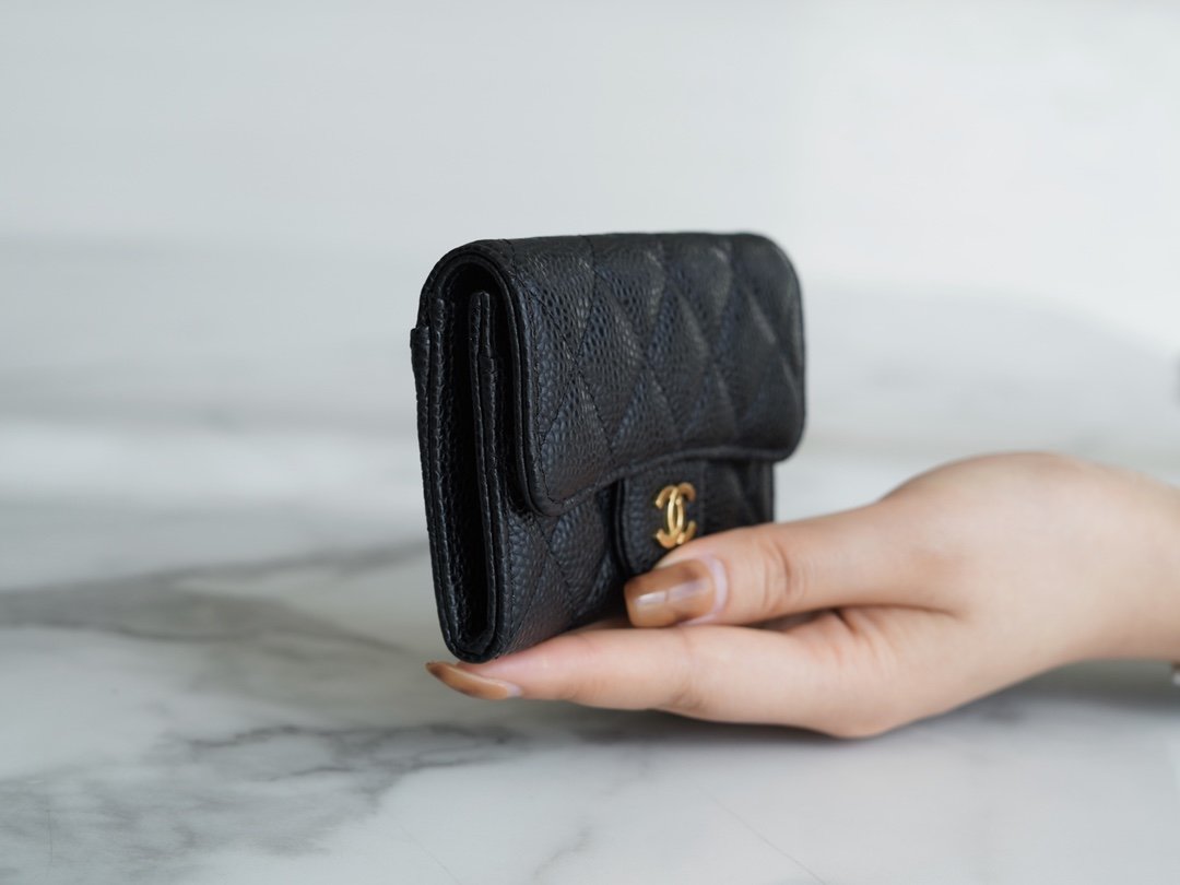 Chanel classic card bag black gold imported from France original calfskin
